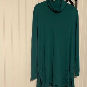 J.Jill Forest Green Long Sleeve Pima Cotton Turtleneck Top